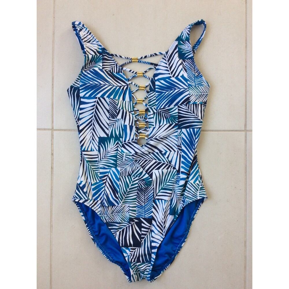 Bleu Rod Beattie Swim One Piece Swimsuit Lace Up Swimwear
